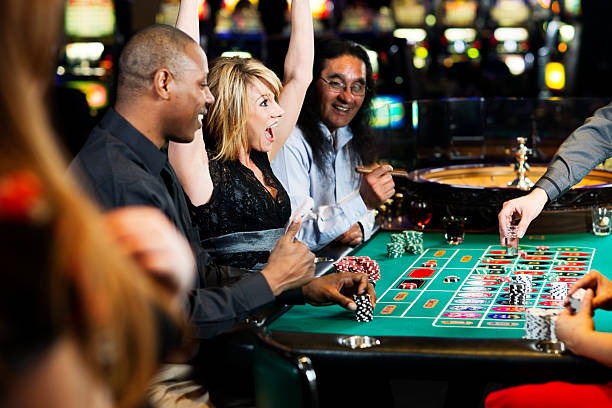 Live casino dealer table with multiple camera angles